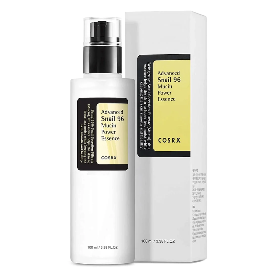 COSRX Advanced Snail 96 Mucin Power Essence – হালকা ওয়েট স্নেল মুসিন এসেন্স (৯৬ % স্নেল সিক্রেশন ফিল্ট্রেট) যা ত্বককে আর্দ্রতা দিয়ে উজ্জ্বল করে, পুনর্গঠন করে এবং দ্রুত শোষণযোগ্য।