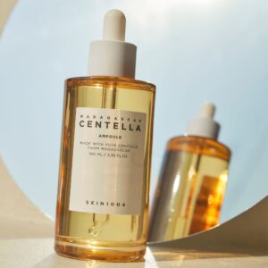 "SKIN1004 Madagascar Centella Ampoule –সেন্টেলা অ্যাসিয়াটিকা-ভিত্তিক হালকা, ত্বক শান্ত ও আর্দ্রতা যোগকারী কোরিয়ান স্কিনকেয়ার পণ্য।"
